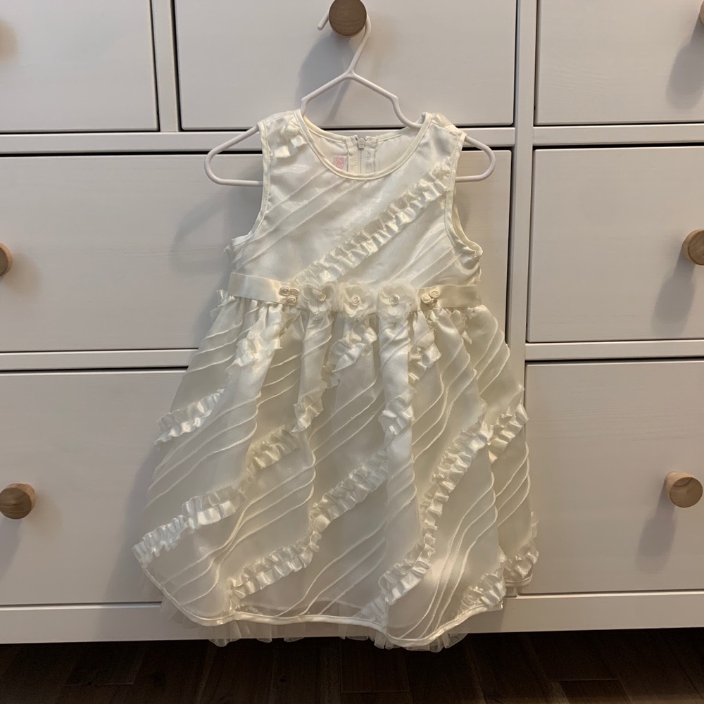 Bonnie baby girl white ivory flower dress special occasion - Picture 5 of 5